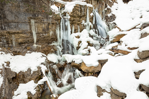 Kuhflucht Wasserfall bei Farchant, Garmisch Partenkirchen, im Winter photo