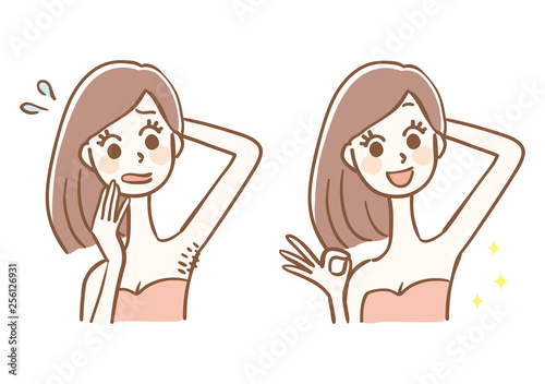 脇毛　女性　ビフォーアフター