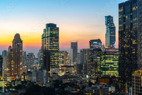 Night of the Metropolitan Bangkok City downtown cityscape urban skyline tower Thailand - Cityscape Bangkok city Thailand