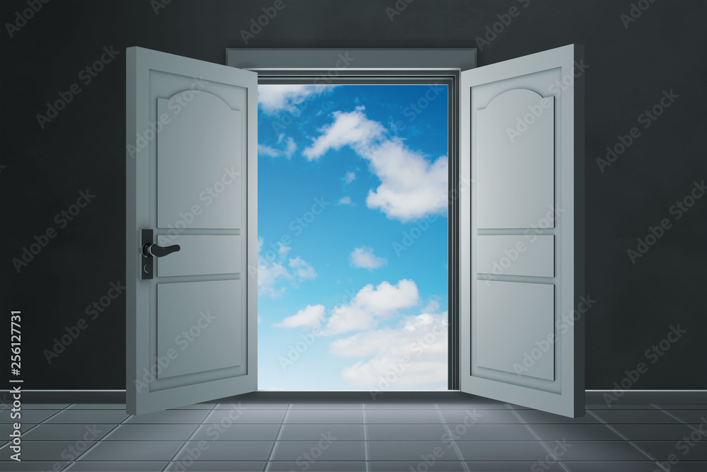 Open doors in opportunity concept Open doors in opportunity concept