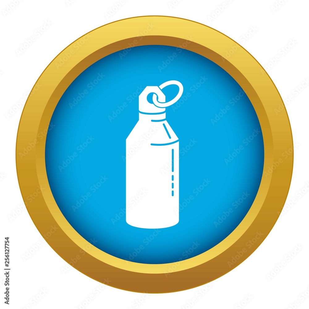 Metal water bottle icon blue vector isolated on white background for any design Metal water bottle icon blue vector isolated on white background for any design