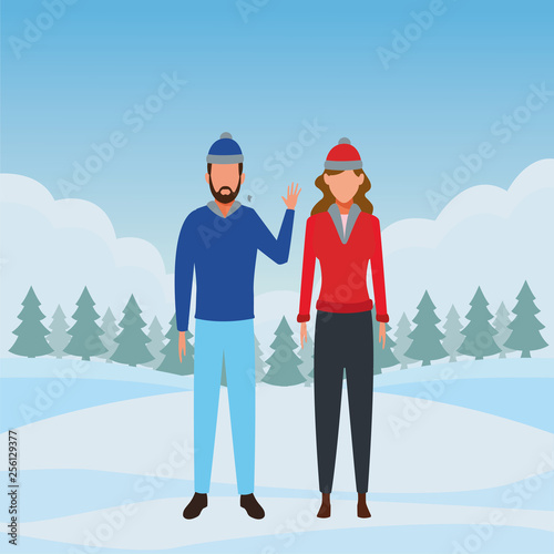 couple wearing winter clothes