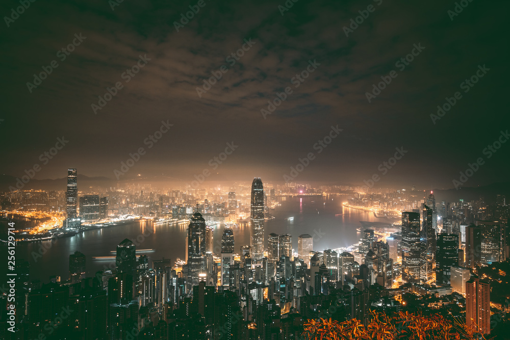 Fototapeta premium Hong Kong Cityscape at night view from The Peak