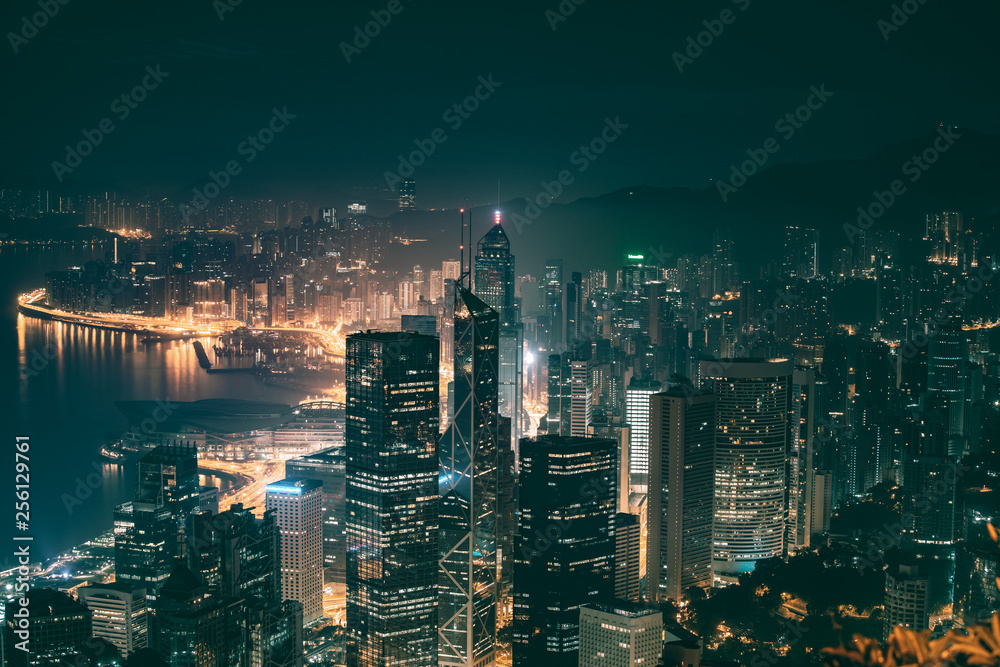 Hong Kong Cityscape at night view from The Peak