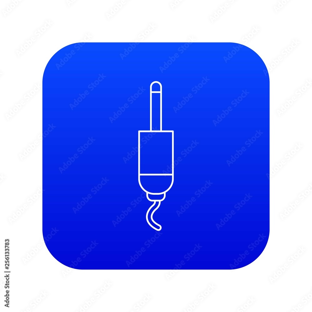 Jack cable icon blue vector isolated on white background Jack cable icon blue vector isolated on white background