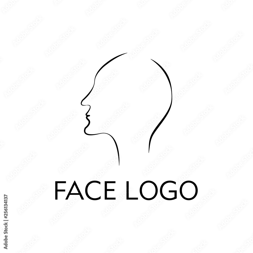 abstract face logo design vector