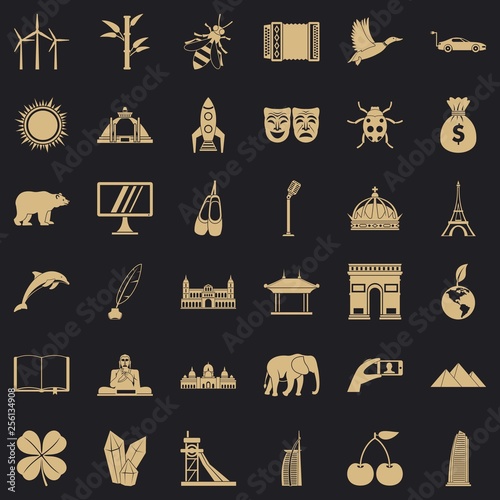 World icons set. Simple style of 36 world vector icons for web for any design