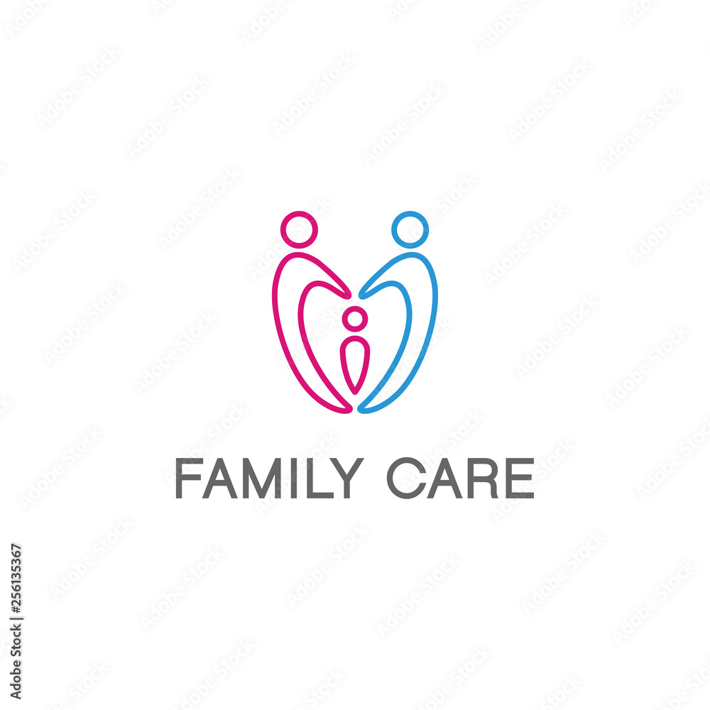 people care, healthcare logo design vector