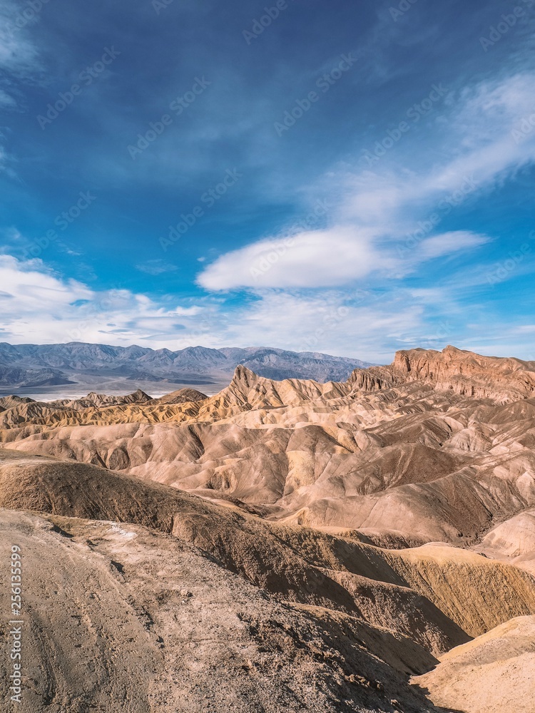 Picturesque Soft Waves From Multi-Coloured Sandstone. Death Valley, Zabriski