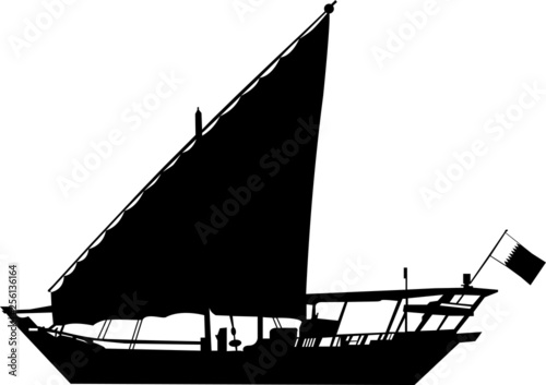 Silhouette Qatar Boat Dhow
