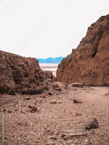 Sandstone details and vista. Death Valley National Park, California.