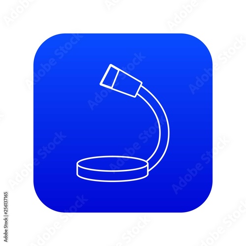 Table microphone icon blue vector isolated on white background