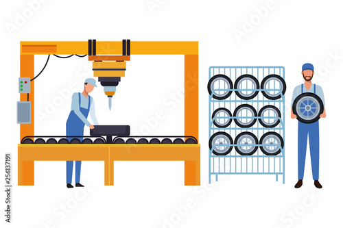 industry car manufacturing cartoon
