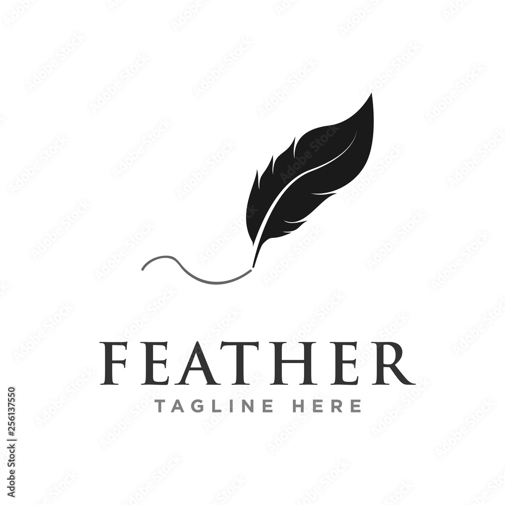 feather logo design vector