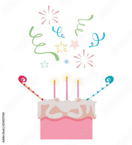 sweet cake birthday with candles