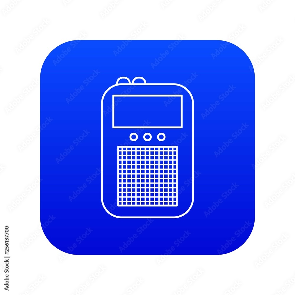 Portable radio icon blue vector isolated on white background Portable radio icon blue vector isolated on white background