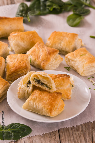 Spinach puffs. 