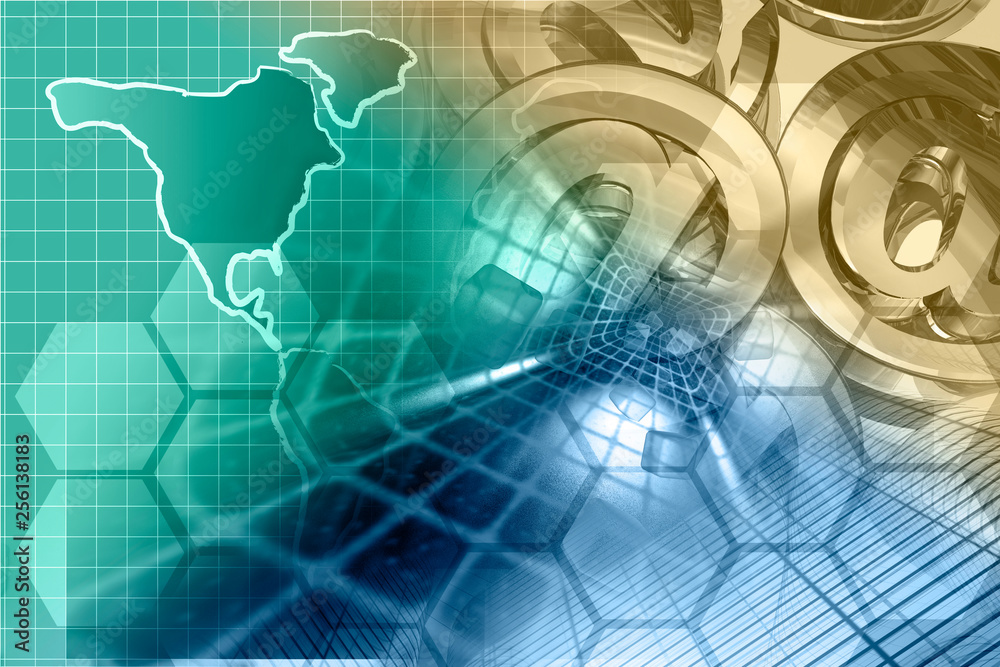 Obraz premium Mail signs and map