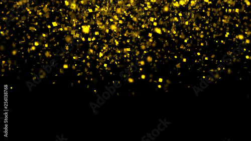 Thousands of confetti fired on air during a festival at night. Image ideal for backgrounds and overlays.