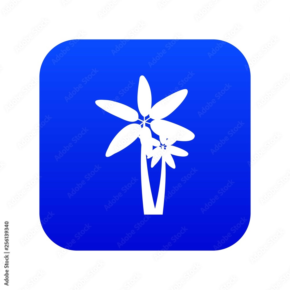 Two palm trees icon digital blue for any design isolated on white vector illustration Two palm trees icon digital blue for any design isolated on white vector illustration