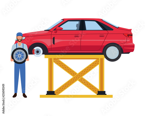 car service manufacturing cartoon