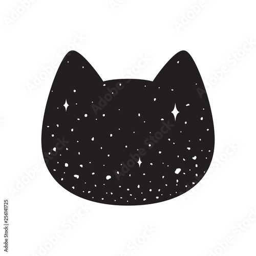 cat vector head icon logo kitten calico space night sky tattoo cartoon character illustration