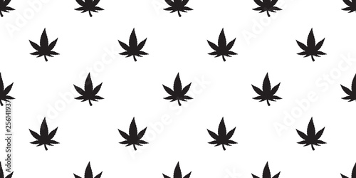 Marijuana seamless pattern vector cannabis weed leaf scarf isolated repeat wallpaper tile background plant