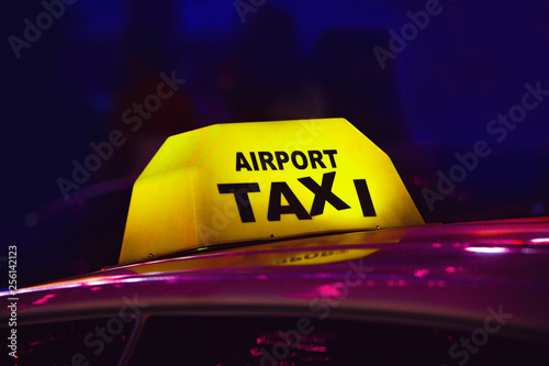 Airport Taxi Board Close Up