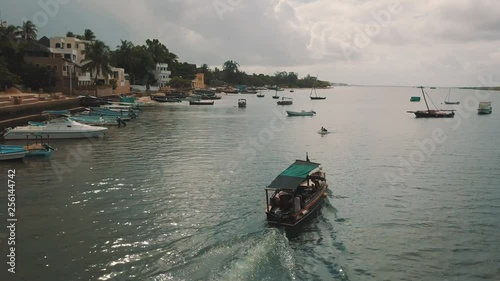 Drone footage of a Boat in Lamu Kenya