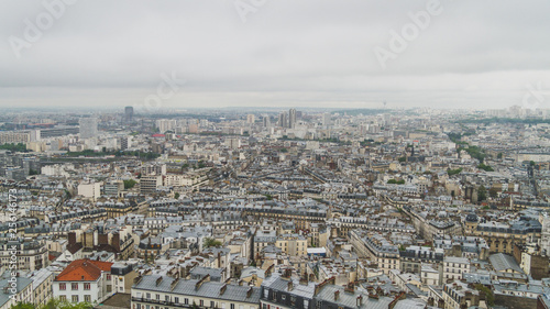 Buildings and skyline of Paris, France, viewed from top of the Sacre-coeur in Montmartre © Mark Zhu