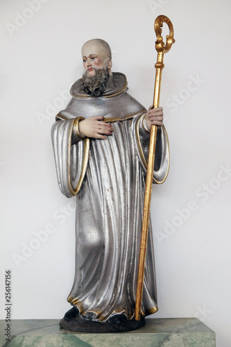 Statue of Saint in the Church of Saint Bartholomew in Leutershausen, Germany photo