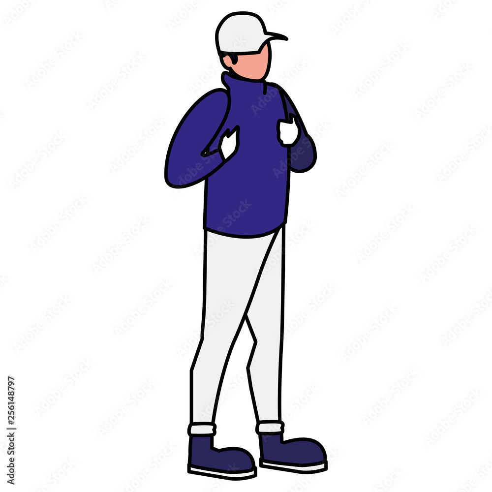adventurous man with cap avatar character adventurous man with cap avatar character