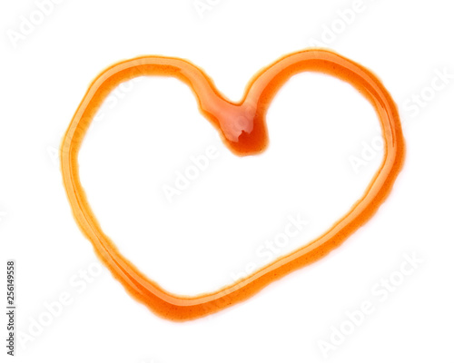 Sweet caramel sauce heart s...