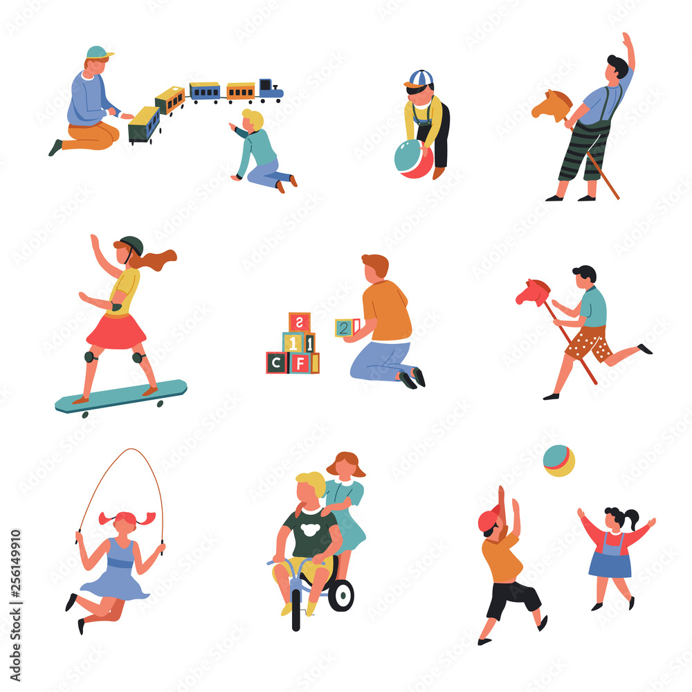 Children play games with toys toddlers teenagers and preschoolers Children play games with toys toddlers teenagers and preschoolers