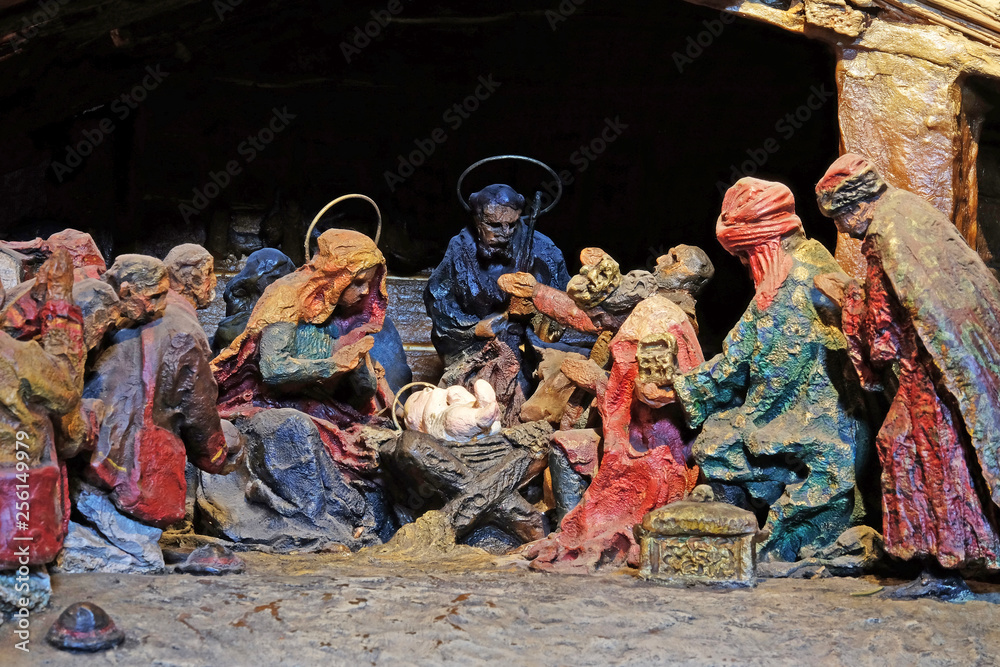 Nativity Scene, Birth of Jesus, Saint Blaise church in Zagreb, Croatia