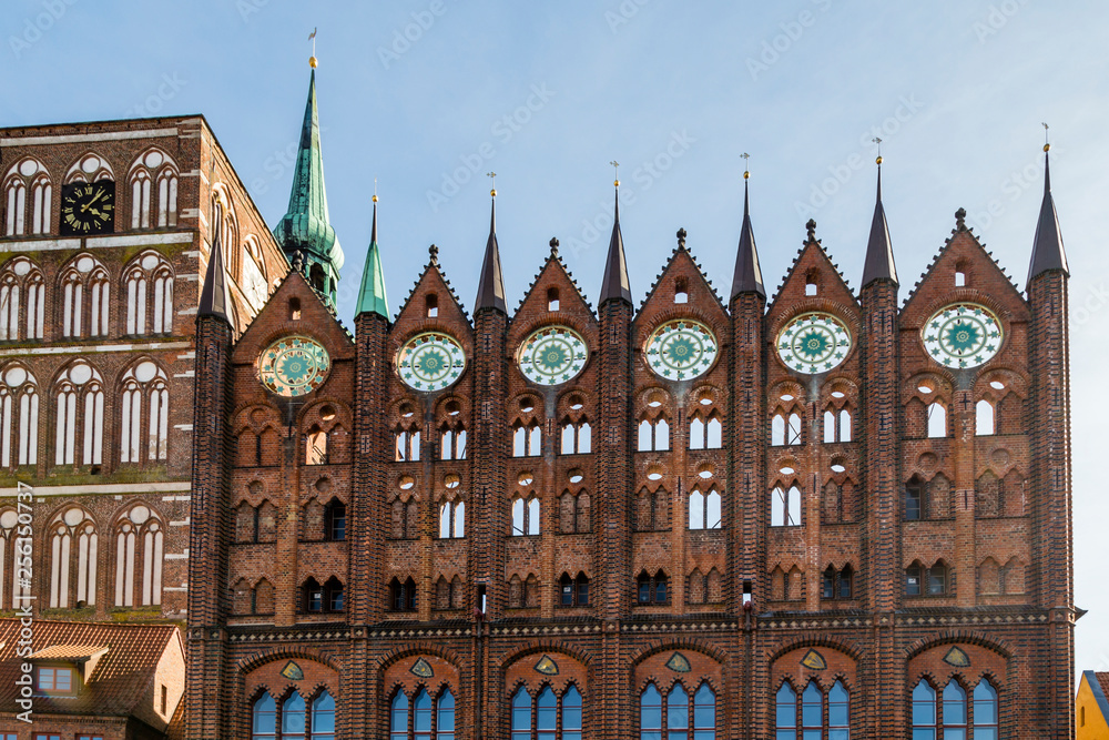 City hall with St. Nicholas Church, Stralsund, Germany