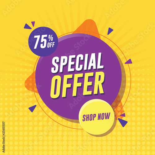 Special offer banner with yellow background