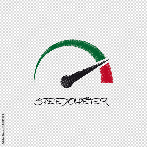 Speedometer - Vector Scribble Illustration - Isolated On Transparent Background