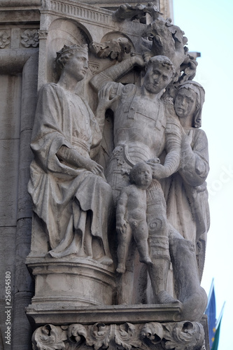 Judgment of Solomon, detail of the Doge Palace, St. Mark Square, Venice, Italy, UNESCO World Heritage Sites