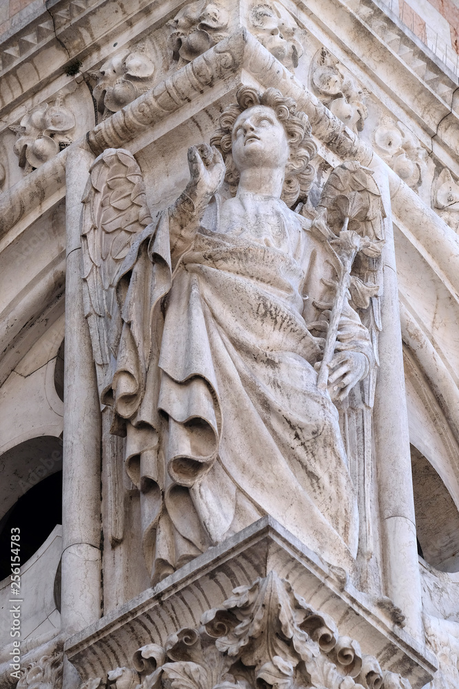 Archangel Gabriel, detail of the Doge Palace, St. Mark Square, Venice, Italy, UNESCO World Heritage Sites 