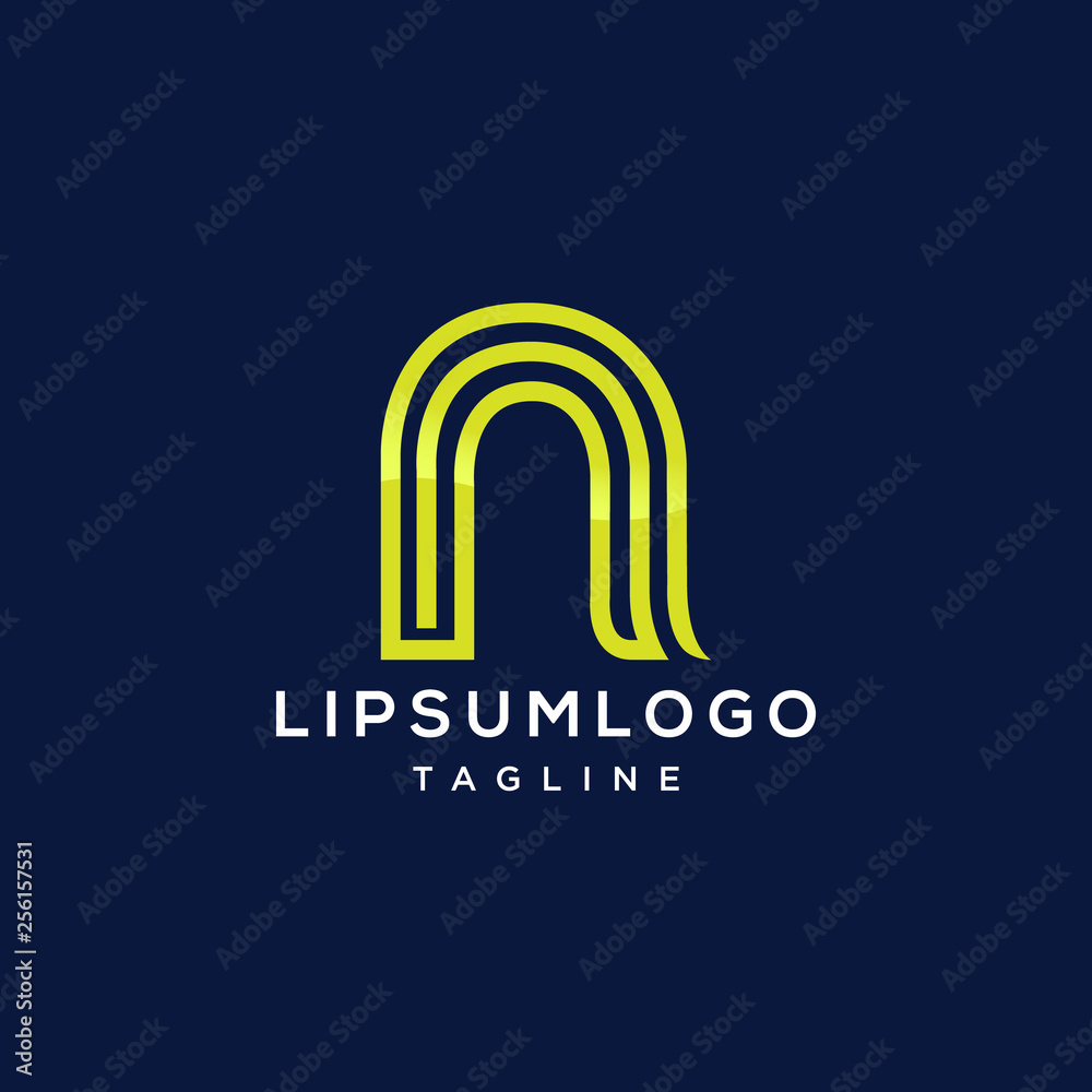 Creative Letter N Logo design vector template Linear  abstract alphabet  logotype icon
