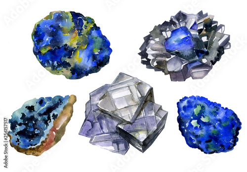 mineralogy gems watercolor art stone photo