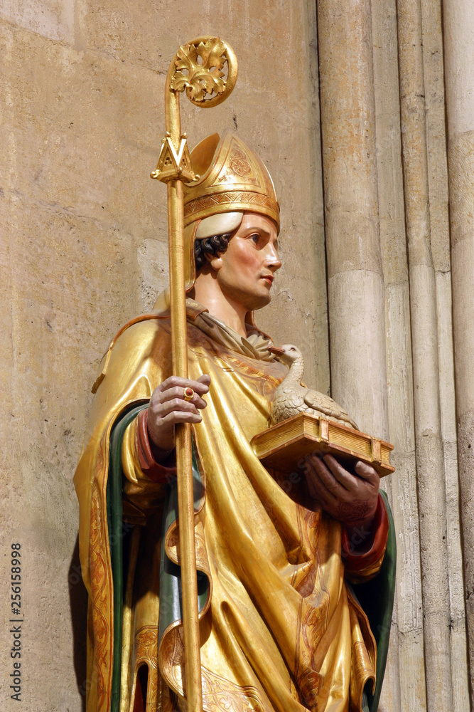Fototapeta premium Saint Martin, statue in Zagreb cathedral 