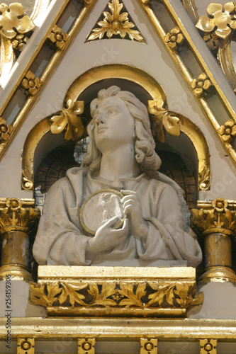 Saint John the Evangelist, statue on the main altar in Zagreb cathedral 
