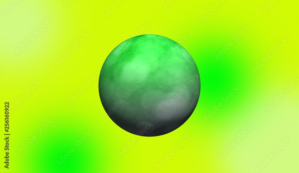 green ball isolated on yellow background green ball isolated on yellow background