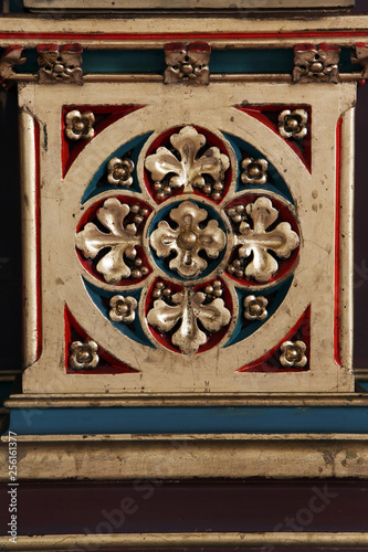 Decoration on the altar of Saints Stephen, Ladislaus and Emeric in Zagreb cathedral  photo