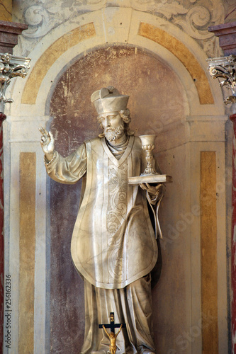 Saint Valentine, statue on the altar of Saint Valentine in Church of Assumption of Virgin Mary in Zakanje, Croatia  photo