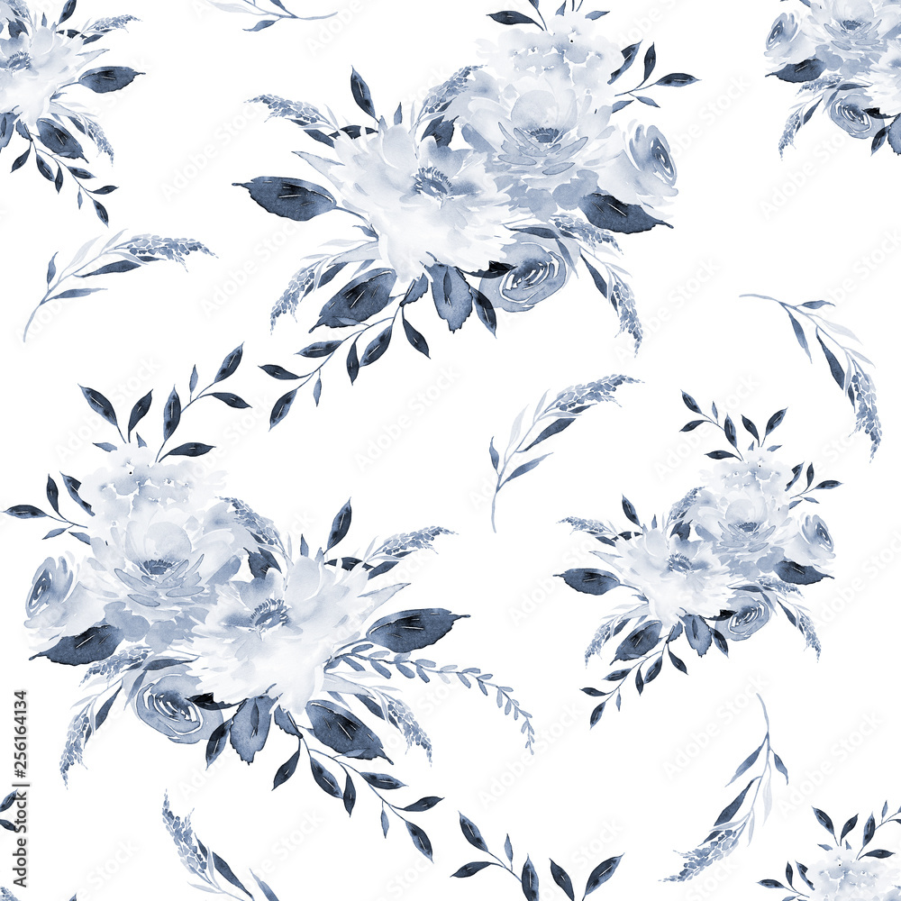 Seamless summer pattern with watercolor flowers handmade. Seamless summer pattern with watercolor flowers handmade.