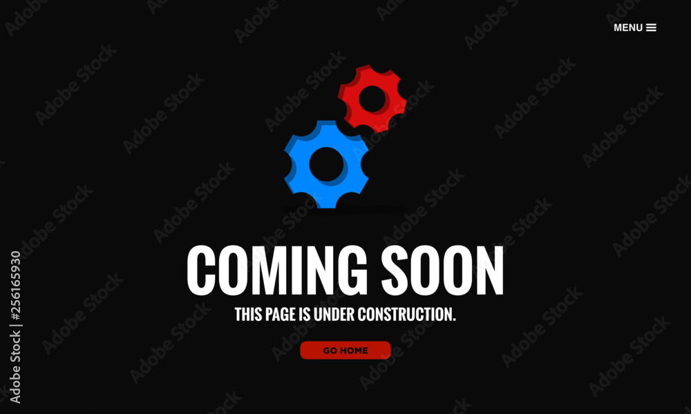 Coming Soon Page Interface Design with Gear Illustration Coming Soon Page Interface Design with Gear Illustration
