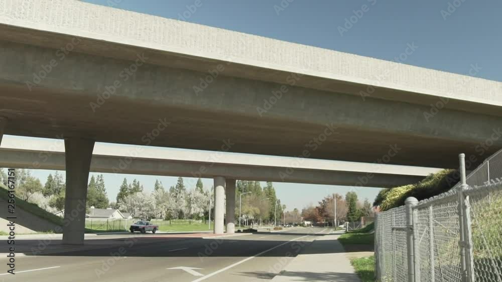 4K Double Freeway Under Underneath Shade Hidden Bridge 4K Double Freeway Under Underneath Shade Hidden Bridge